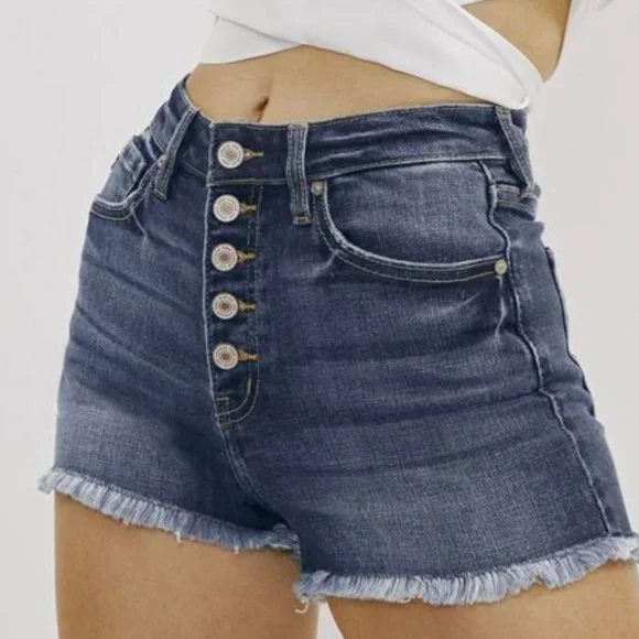 New KanCan High Rise Shorts Button - Picture 7 of 7